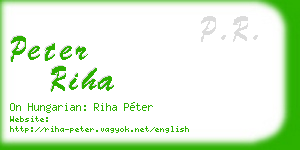 peter riha business card